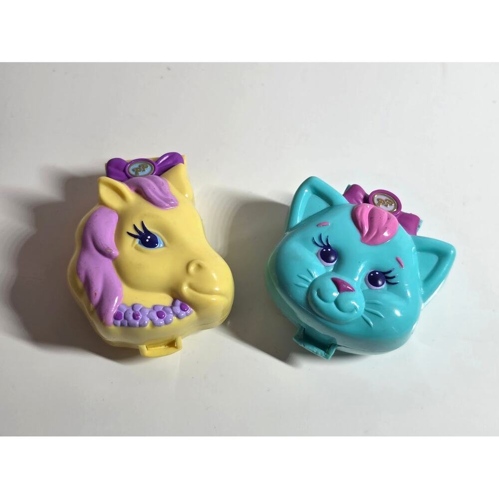 1993 94 Bluebird Polly Pocket Yellow Pony Blue Cat Compacts No Figures